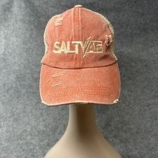 Unbranded Unisex Salty AF Trucker Hat OS Orange Distressed Mesh Ponytail Back