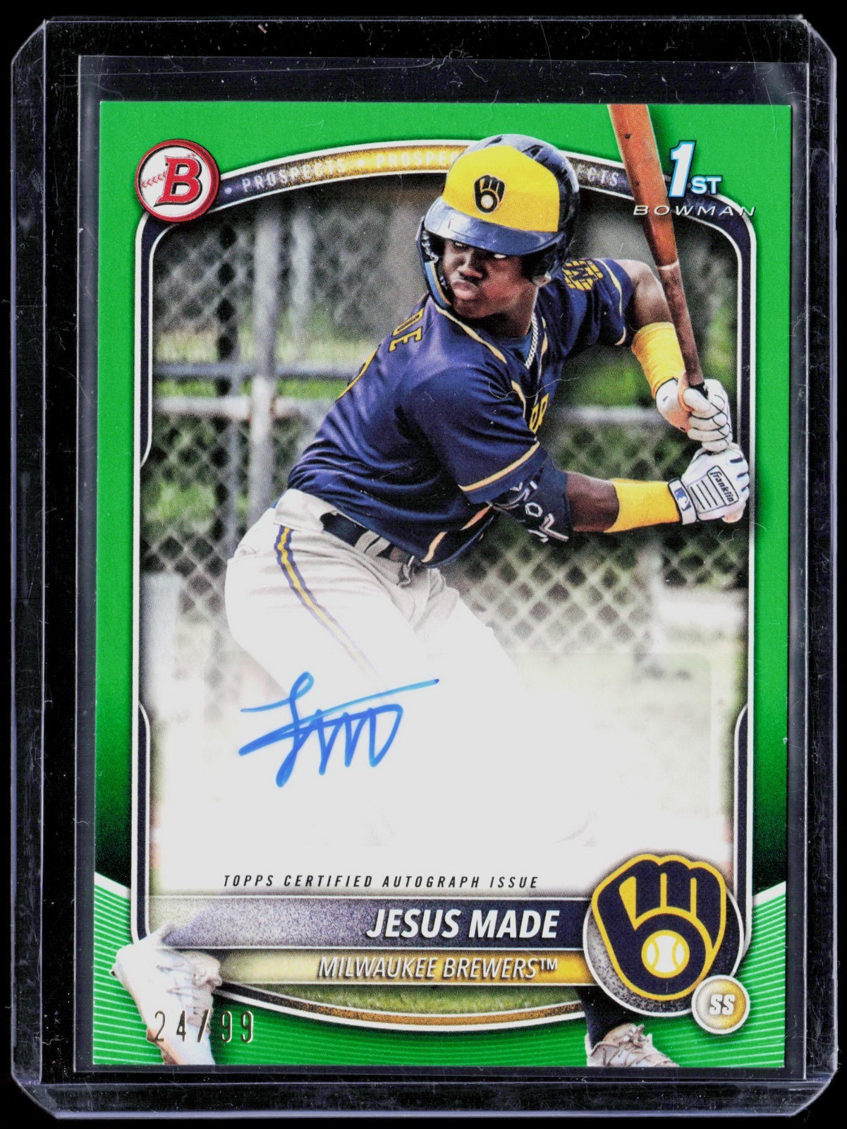 2025 Bowman Baseball Jesus Made 1st Bowman Auto Green Paper #24/99