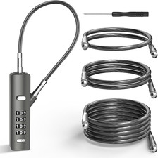 4-Digit Combination Cable Lock with 3 Steel Cables for Secure Protection