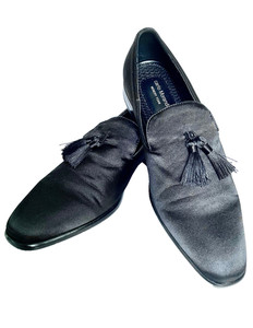CARLO MORANDI MENS TONY BLUE SUEDE CAP TOE DERBY OXFORD LOAFERS 11.5 Carlo Morandi Navy Blue Suede Cap Toe Lace Up Derby Men main image 4