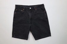Vintage Y2K 2003 Levis 505 Mens 36 Faded Regular Fit Denim Jean Shorts Black