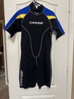 Cressi 2.5 mm Men's Shorty Wetsuit, NWOT, XXL XLarge Black / Blue /Yellow Trim