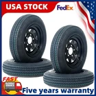 Set of 4 4.80-12 4.80x12 480-12 Trailer Tires on Rim 5 lug on 4.5" Load Rang C U