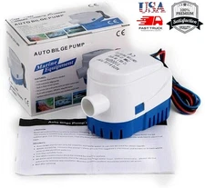 Automatic Submersible Bilge Water Pump 12V 1100GPH with Float Switch for Boat RV