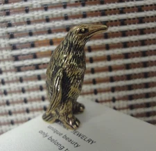 Little Solid Brass Emperor Penguin Figurine Statue Sculpture & Gift Box