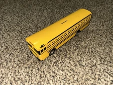 Yellow School Bus 330 Coin Bank Plastic, Blue Bird, 10-inch Vintage No Plug