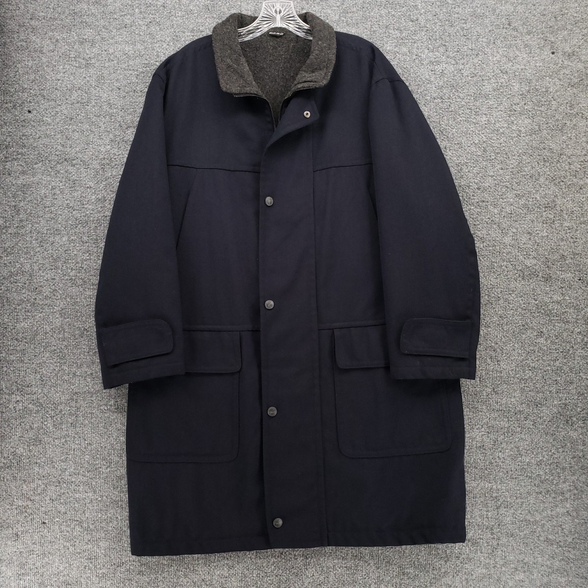 Pull Pal Zileri Jacket Mens 50 Blue Overcoat Wool Blend Lined