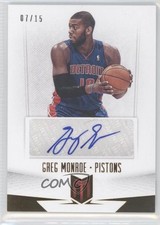 2012-13 Panini Momentum Auto 7/15 Greg Monroe #50 Auto 0c3