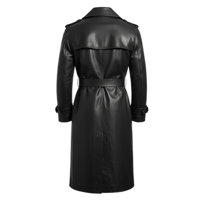 Max Payne Black Trench Coat Mens Long Matrix Real Leather Duster