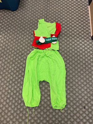 Kids  Christmas Elf costume with headband ears.  Size 4-6 Prev. Owned.