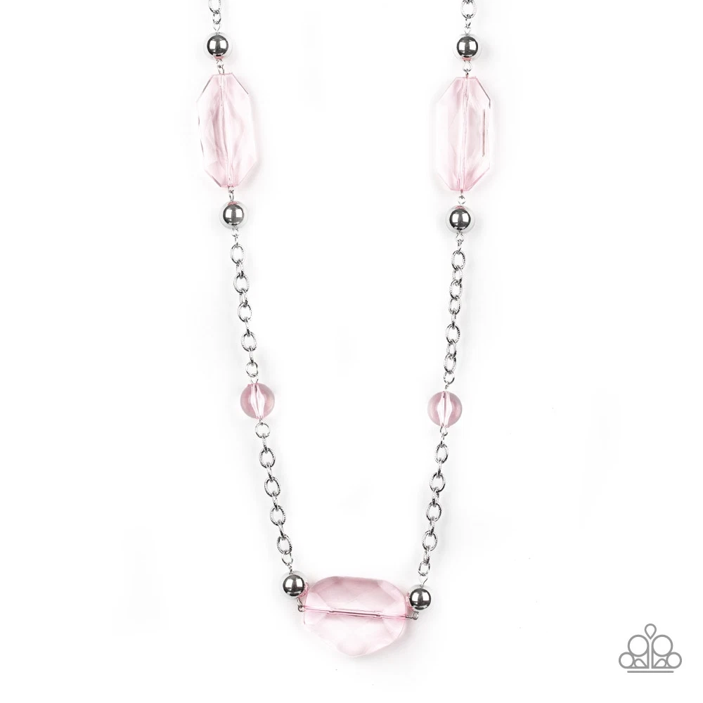 Crystal charm pink necklace paparazzi deals