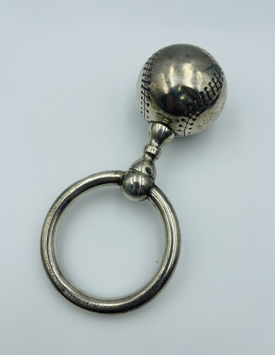 Tiffany & Co. Vintage Sterling Silver Baseball Design Baby