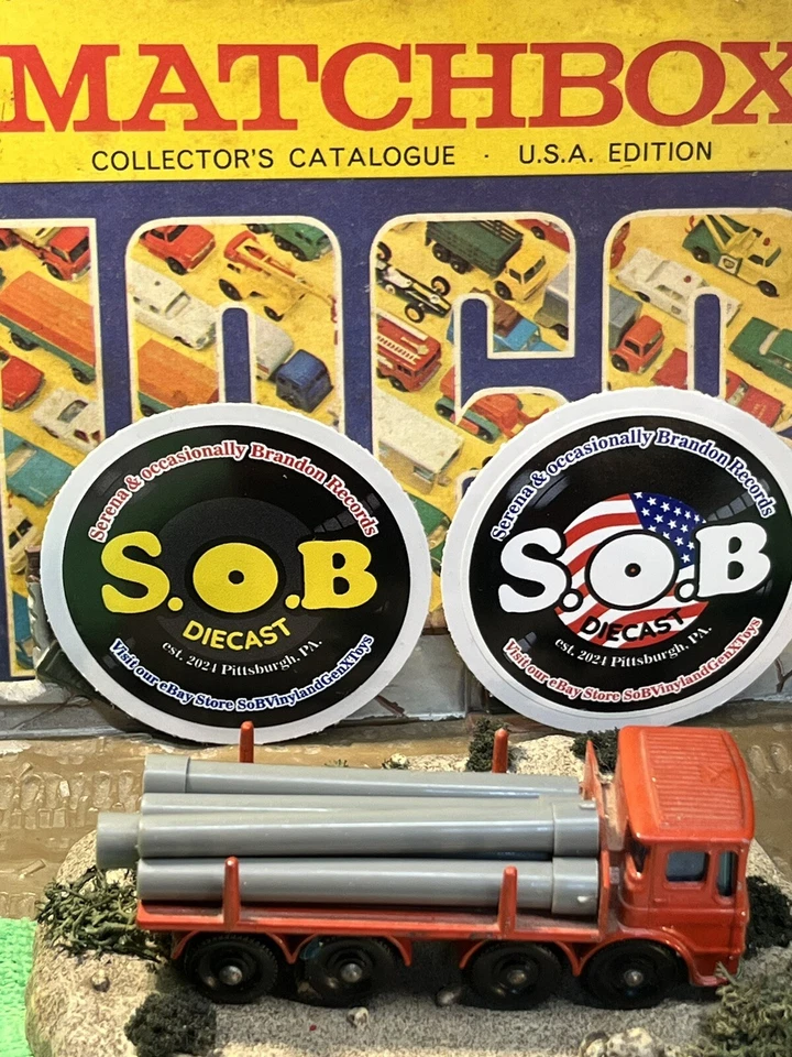 Lesney 1960s Pipe Truck 8 Wheeler No 10 Red Diecast w/ Pipes EX Condition - Image 3 of 4