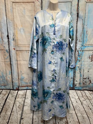 Valerie Stevens Intimates Zipper Front Long House Dress Robe Women’s Small  NWT