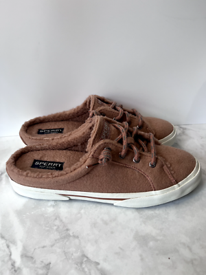 Sperry Top Sider Womens Size 8 Pier Wave Mauve Slip On Wool Lined