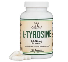 L-Tyrosine 1000mg | 120 Capsules | Free Form | Non-GMO, Gluten Free | by D.Wood