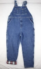 Guide Gear Overalls Men's XL (42x32) Denim Jean Bib Flannel Lined Med Wash