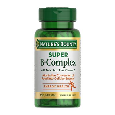 Nature's Bounty Super B Complex Vitamins with Vitamin C & Folic Acid, Vitamins