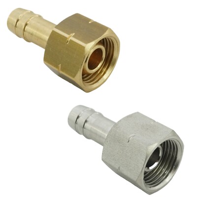 Schlauchtülle mit Überwurfmutter (Linksgewinde) - Messing und Edelstahl Fittings