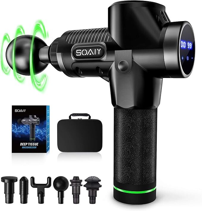 Deep Tissue Muscle Massage Gun 30-Speed 6 Function Head Lithium Battery