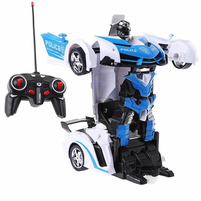 1:18 TRANSFORMER RC Robot Car Remote Control 2 IN 1 Kids Boy Toy Xmas B - Foto 11