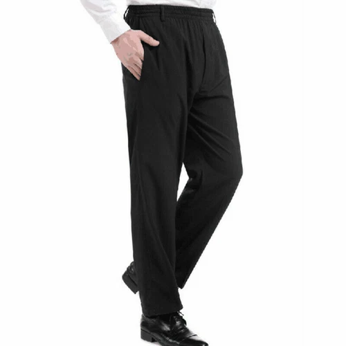 Hombres Pantalones Pantalones Pierna Recta Cintura Elástica Negocios Formales Sueltos Verano Negro - Imagen 6 de 19