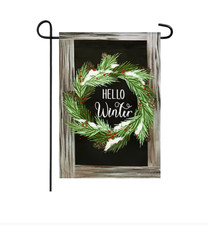 STYLE SELECTIONS 12.5" x 18" WINTER Garden Flag - "HELLO WINTER"