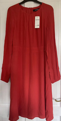 Dress Taifun Women's Casual Dress, Lava Red UK Size 14