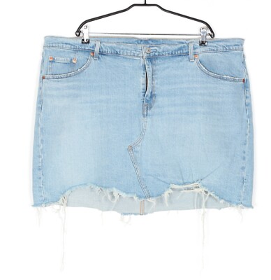 D PREMIUM Big E Plus Size Deconstructed Denim Skirt Size 22W Stretch DZ5623