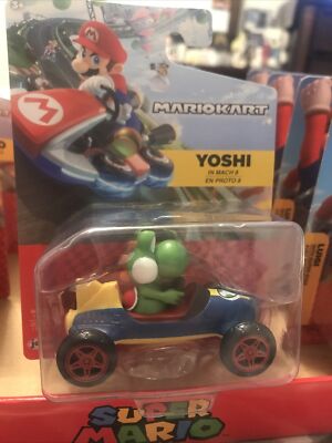 Jakks Pacific Mario Kart 8 Yoshi in Blue Mach 8 Car 2.5'' Figure