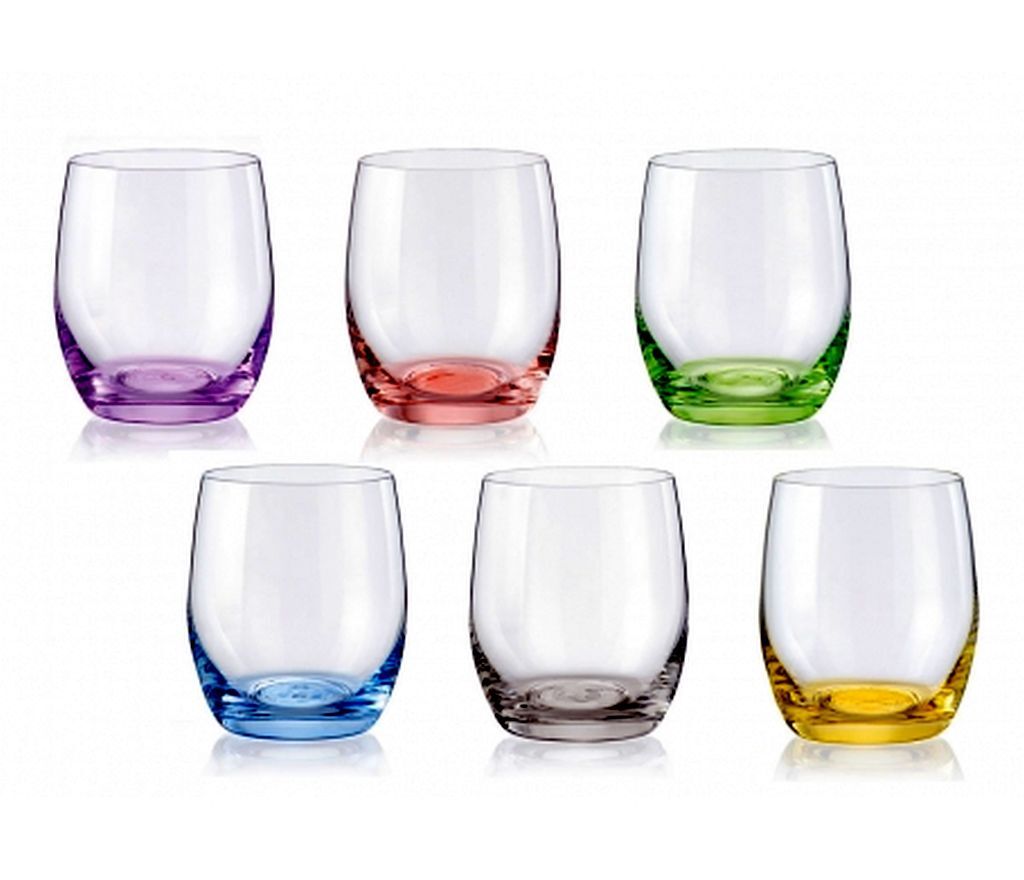 Crystalex Bohemia 10 Oz Club Rainbow Lead-Free Tumbler Glass