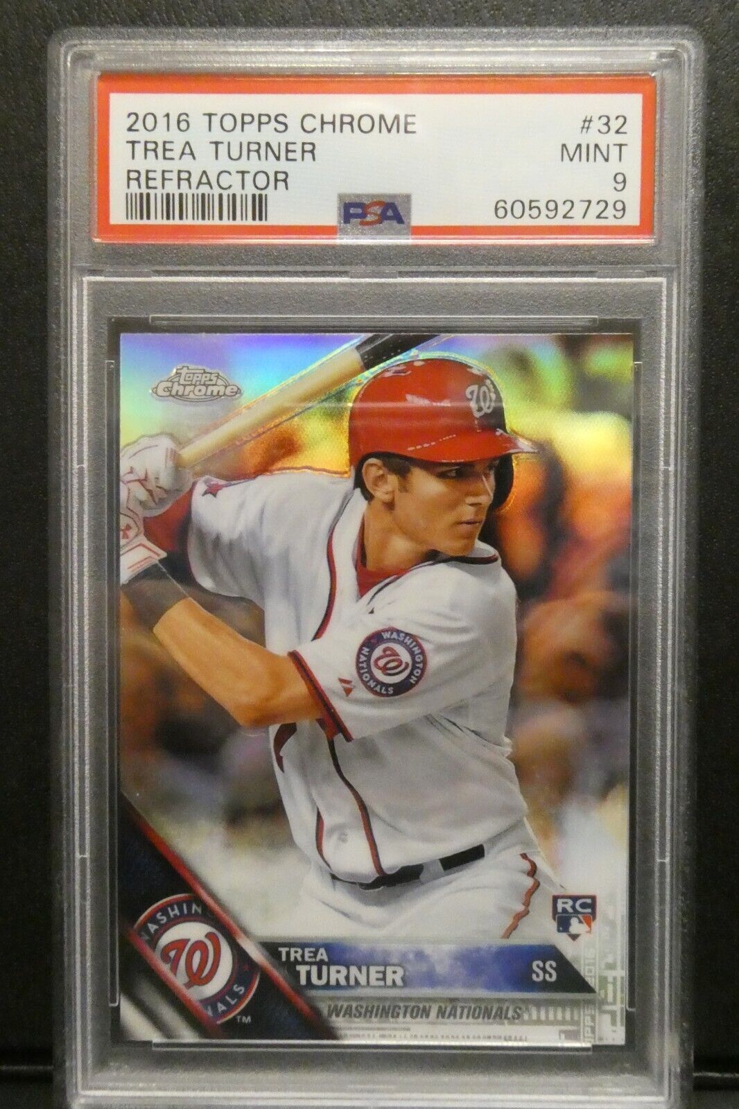 2016 Topps Chrome Trea Turner Refractor #32 PSA 9 Mint