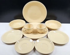2) Homer Laughlin Fiesta Ivory 5 Pc Place Setting Dining Dish HLC Fiestaware Lot