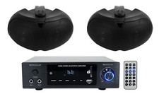 Rockville BLUAMP 150 Home Stereo Receiver Amplifier 2 Black Dual 4" Speakers