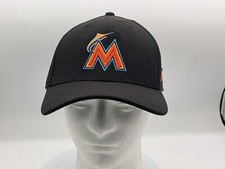 Miami Marlins MLB New Era 39Thirty Flex-Fit Hat Black  Cap Size Large - X Larg