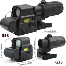 G33 3x Sight Magnifier Switch Side Qd Mount  Tactical Scope 558 Red/Green Dot
