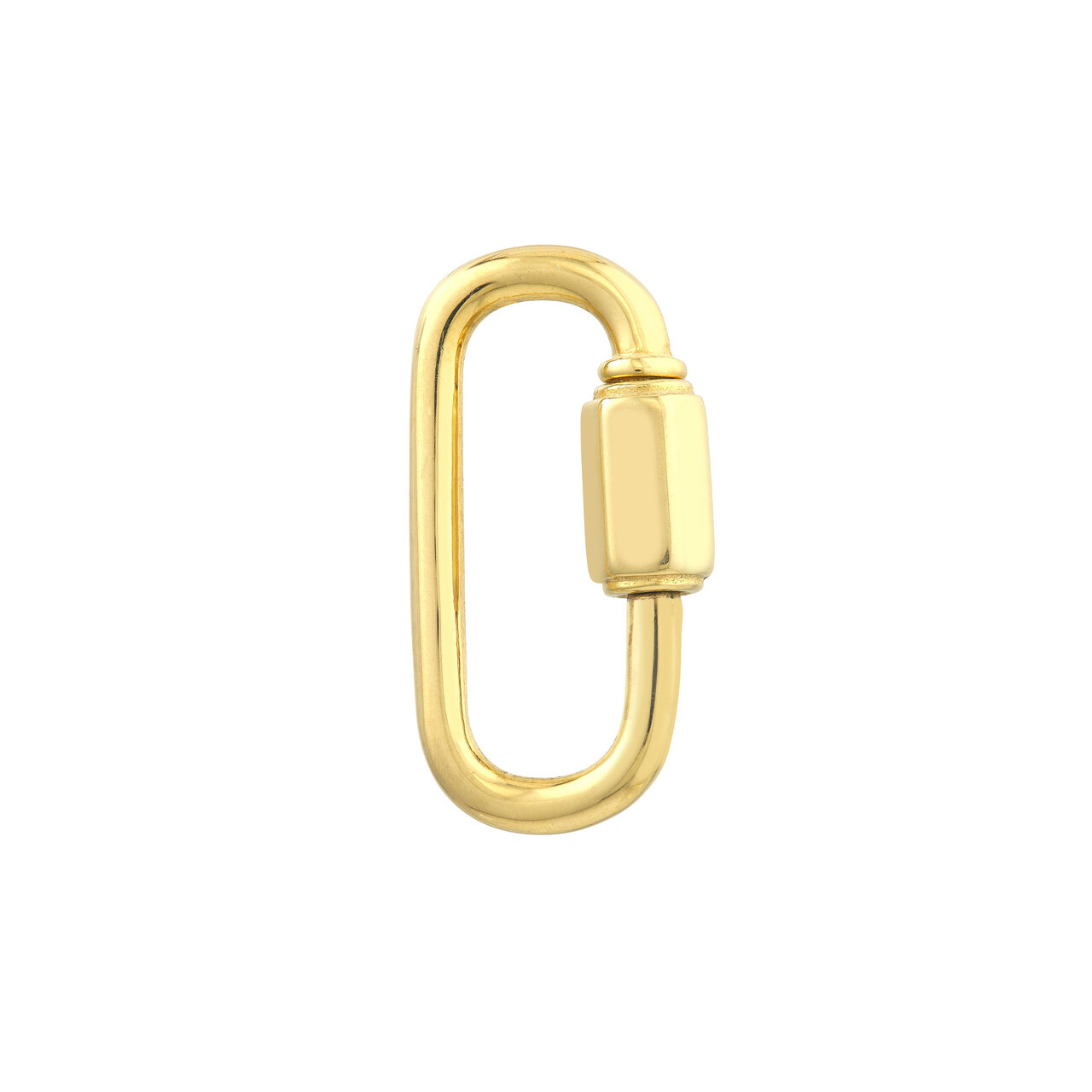 20mm Oval Clasp Hexagon Twist Closure Push Lock Charm Pendant Real 14K Yellow Go