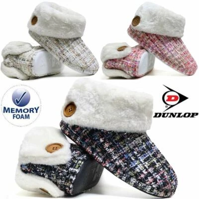 LADIES SLIPPERS MEMORY FOAM FUR THERMAL ANKLE BOOTS WOMEN GIRLS WARM COSY SHOES