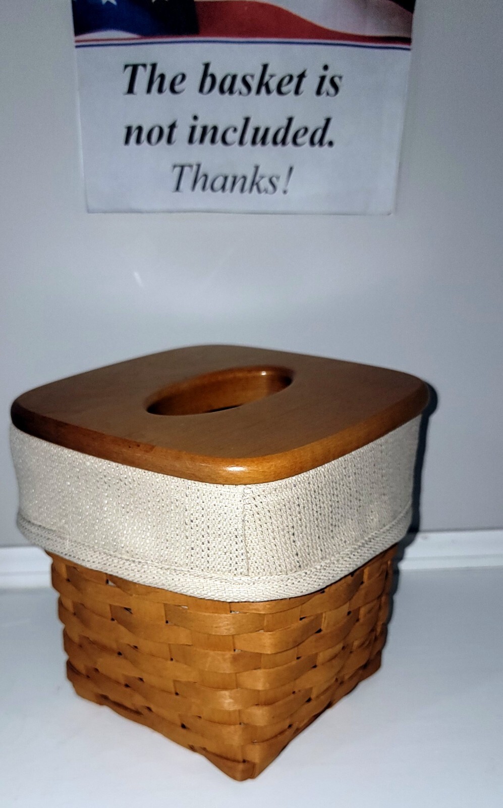 Crazy Good Tall Tissue Basket Liner from Longaberger Oatmeal fabric!