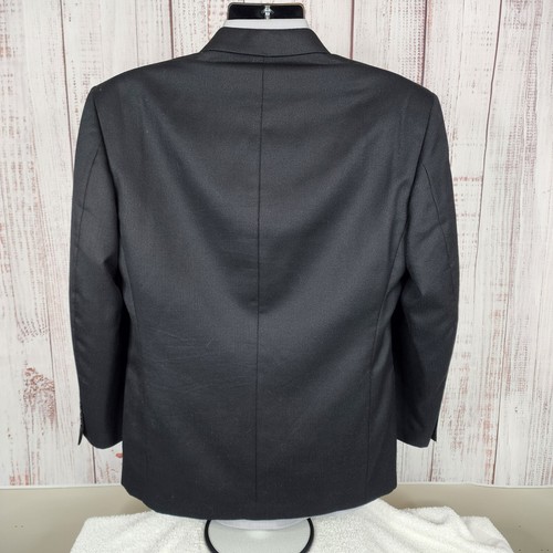 Albert Nipon 2 Piece Suit Mens 40S 32X32UN Black 4 Button VL Wool Silk - Picture 5 of 13