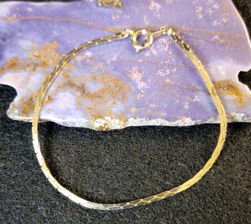 Vintage Gold Plated 7 1/4" Triangle Link Chain Bracelet Retro Jewelry - 第 1/5 張圖片