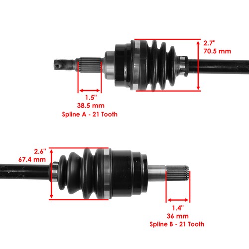 Caltric CV Axle Set – Fits Honda Foreman Rubicon 500, Rincon 650 & 680 ATVs (2005-2023 Models)