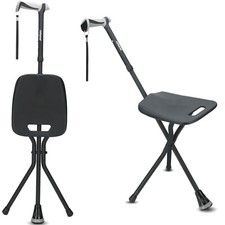 Walking Cane with Seat,Lightweight Foldable, Adjustable, Collapsible for Adults