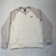 Nike Crew Sweatshirt Mens Small Optic Crewneck Pullover Beige Tan Cotton Blend