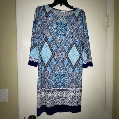 Sandra Darren Women Blue Casual Dress 6 | eBay