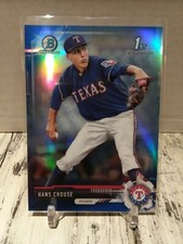 NON AUTO 2017 Bowman Chrome 1st Hans Crouse Blue Refractor 34/150 Rangers ROOKIE