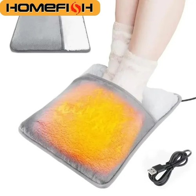 #ad Winter Electric Foot Heating Pad USB Charging Soft Plush Washable Warmer Mat $12.99
