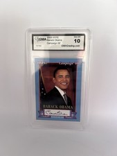 Barack Obama HYPE 2008 Rookie Card w/Replica AUTO Graded 10. rookie card picture
