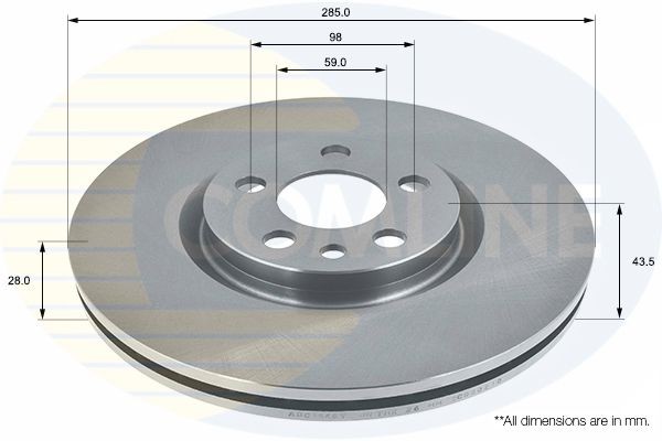 Brake Disc Front Fits Citroën C8 Dispatch Fiat Lancia Peugeot COMLINE ADC1546V