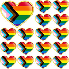36Pcs Gay Pride Enamel Pins Rainbow Heart Lapel Pins Ally Badges Pin LGBT Flag B
